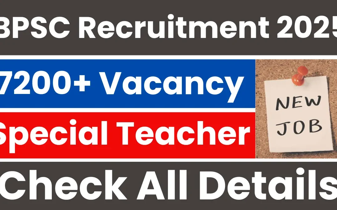 BPSC Special Teacher Recruitment 2025: Apply Online for 7279 Posts
