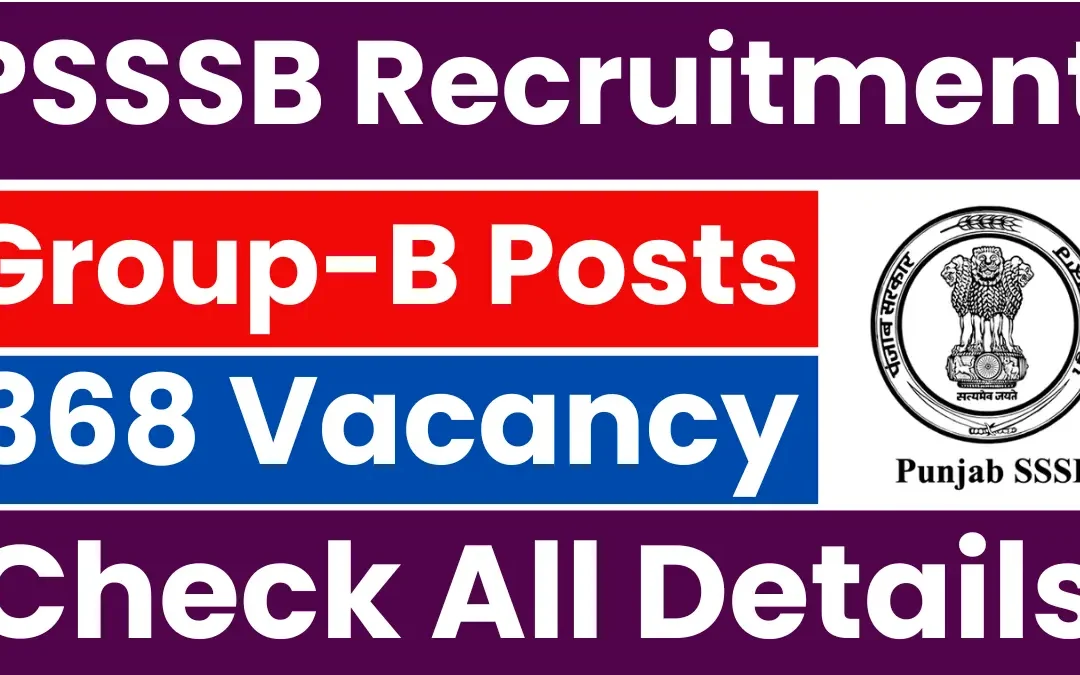 PSSSB Group B Recruitment 2025: Notification Out for Various Posts