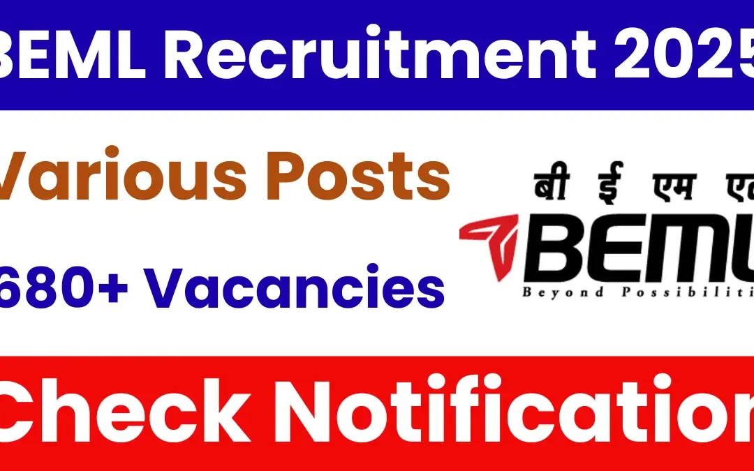 BEML Recruitment 2025: Short Notification Out for 682 Vacancies, Check Now