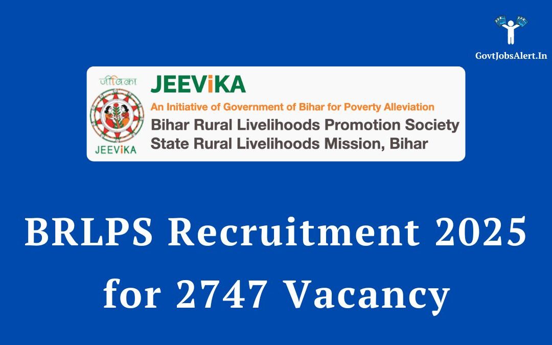 BRLPS Recruitment 2025 for 2747 Vacancy: Apply Now for Block Project Manager, Coordinator & Other Posts