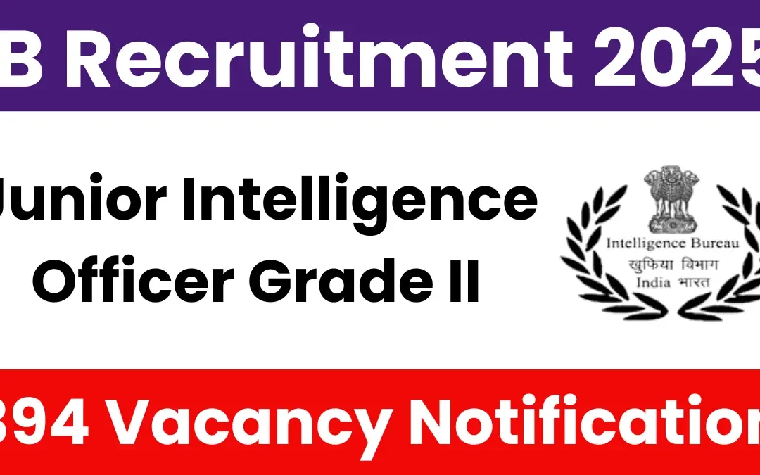 IB Junior Intelligence Officer Grade II Recruitment 2025: Notification Out for 394 Vacancies