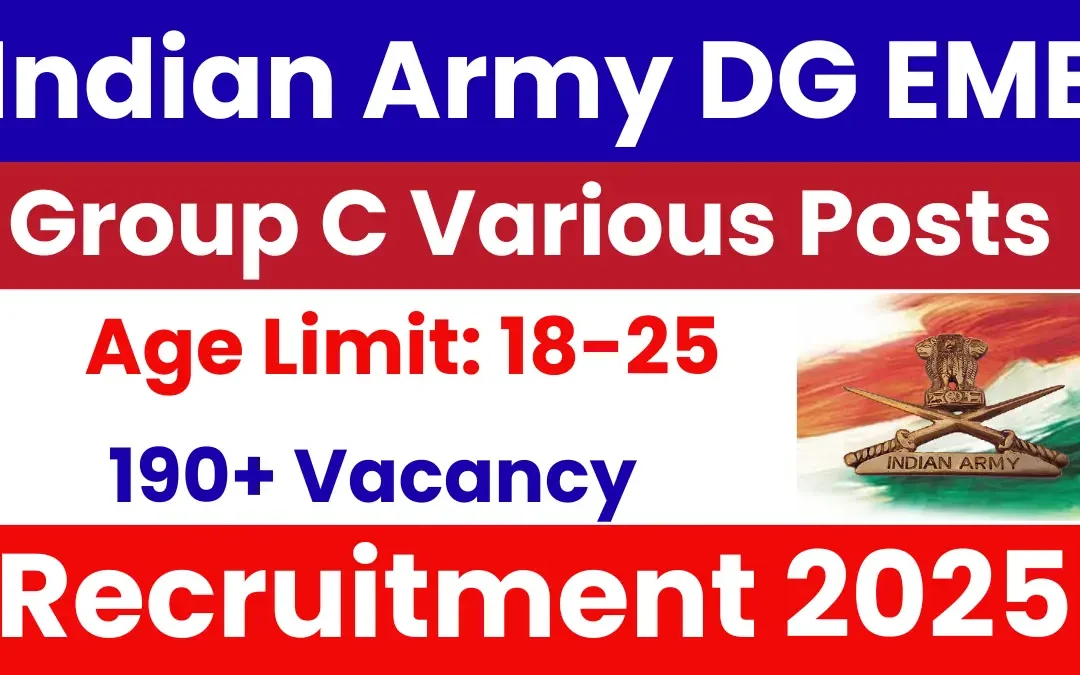 Army DG EME Group C Recruitment 2025: Notification Out for 194 Posts