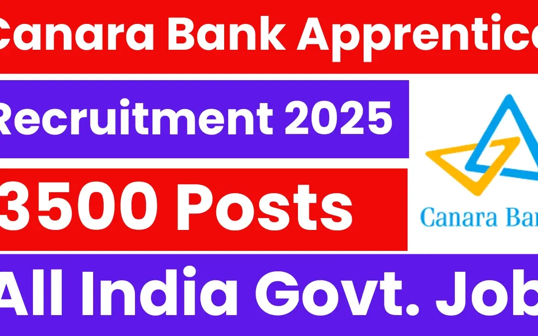 Canara Bank Apprentice Recruitment 2025: Apply Online for 3500 Vacancies