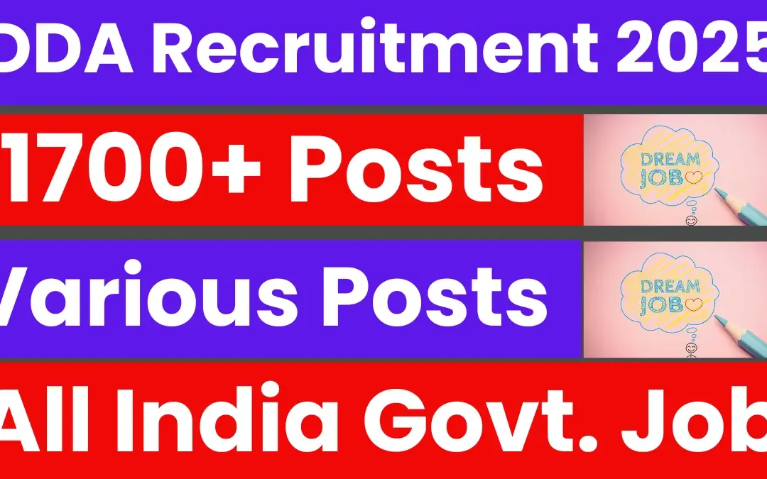 DDA Recruitment 2025 – Short Notification Out for 1732 Posts