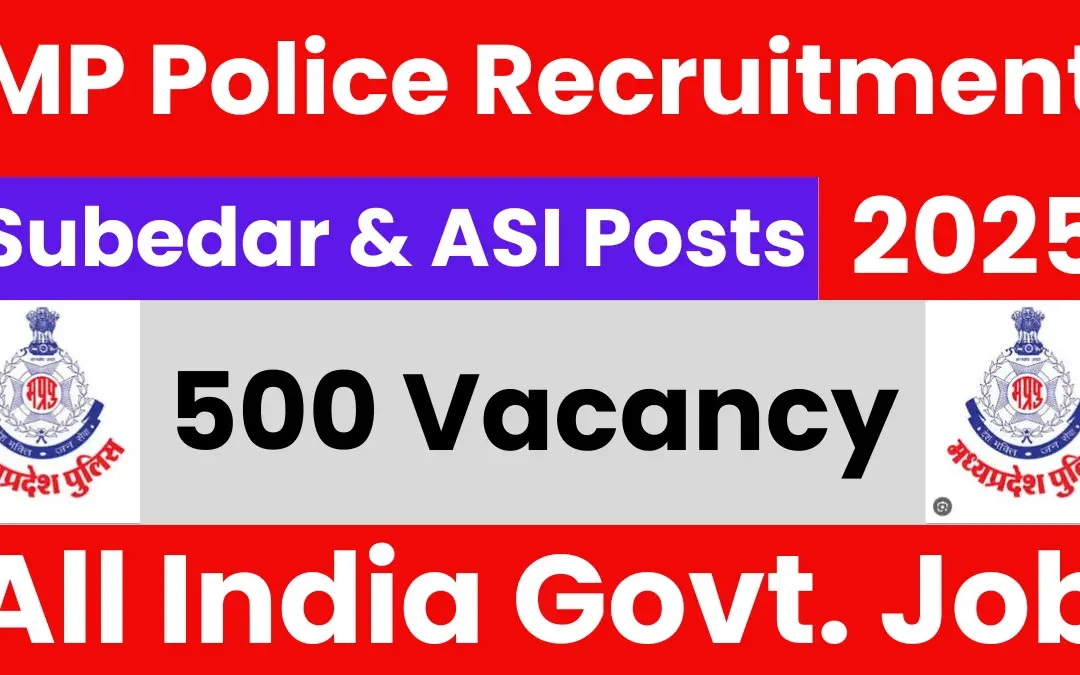 MPESB MP Police ASI and Subedar Recruitment 2025: Notification Out for 500 Vacancies