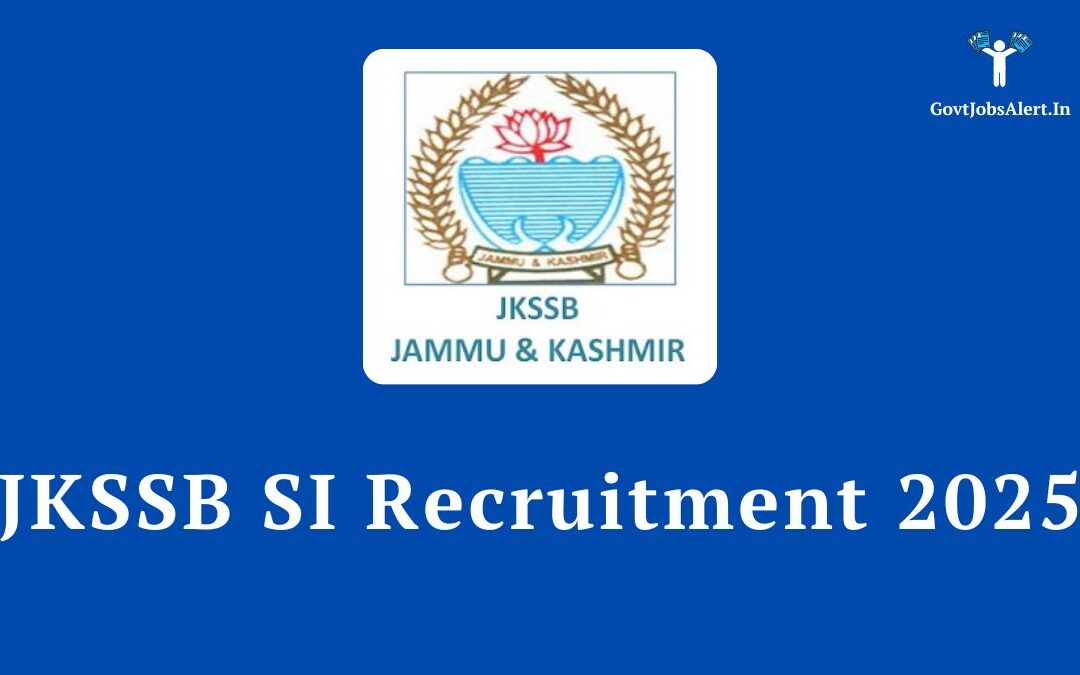 JKSSB SI Recruitment 2025: Apply Online for 83 Sub-Inspector (Telecommunication) Posts
