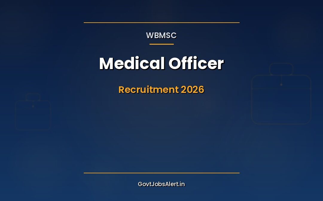 WBMSC Medical Officer 2026: Apply Online for 41 Posts, Pay Level 16