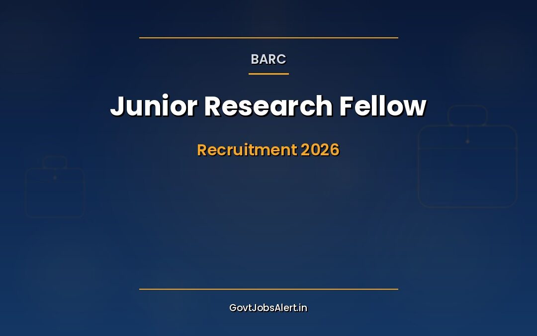 BARC JRF 2026: 105 Fellowships, ₹37,000/Month Stipend, Apply Online