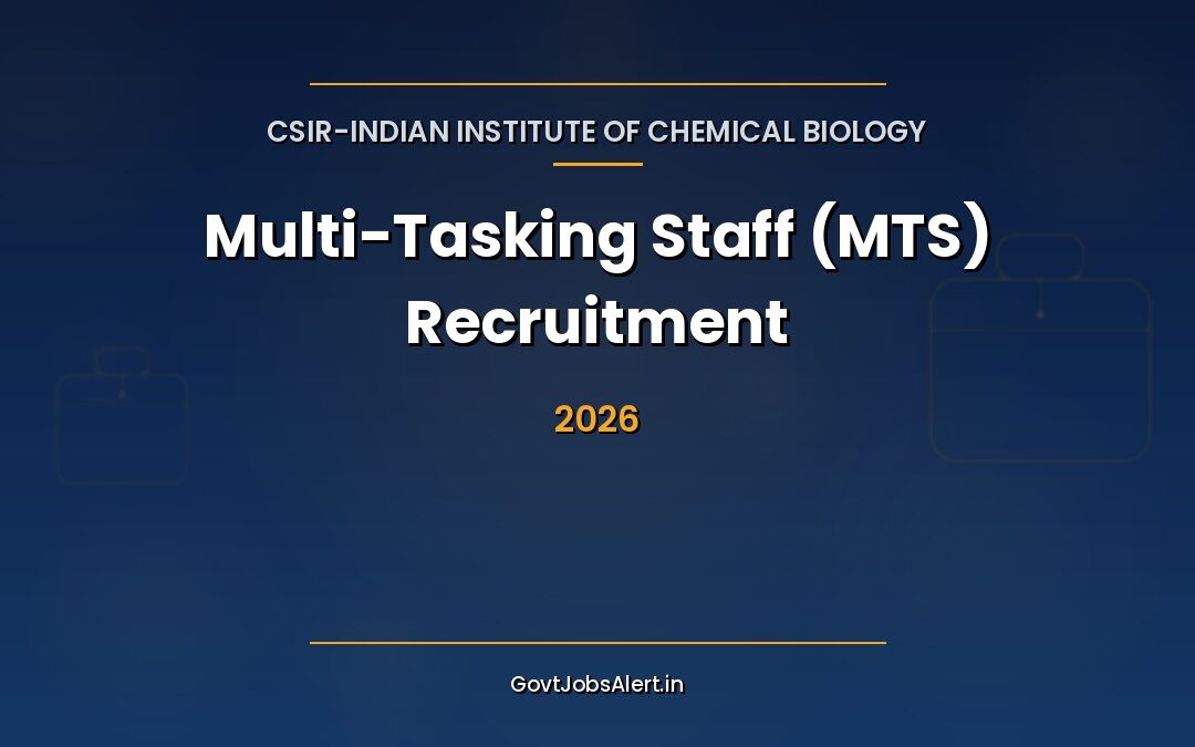 CSIR IICB MTS Recruitment 2026: Apply Online for 08 Posts, Salary ₹18,000 – ₹56,900