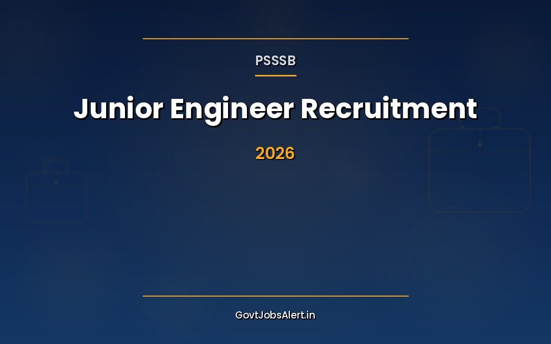 PSSSB JE Recruitment 2026: Apply Online for Junior Engineer (Civil, Mechanical, Electrical) Posts