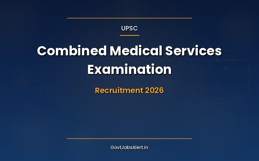 UPSC CMS 2026: Apply Online for 1,358 Medical Officer Posts, Salary Up to ₹1,77,500