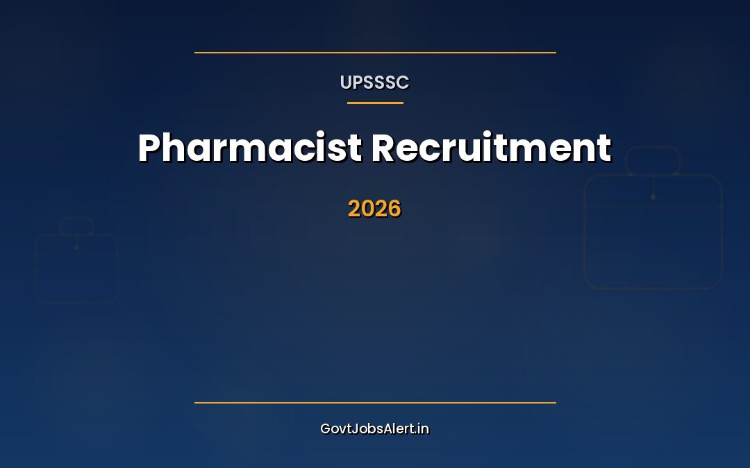 UPSSSC Pharmacist Vacancy 2026: Apply Online for 560 Posts, Salary ₹5,200 – ₹20,200