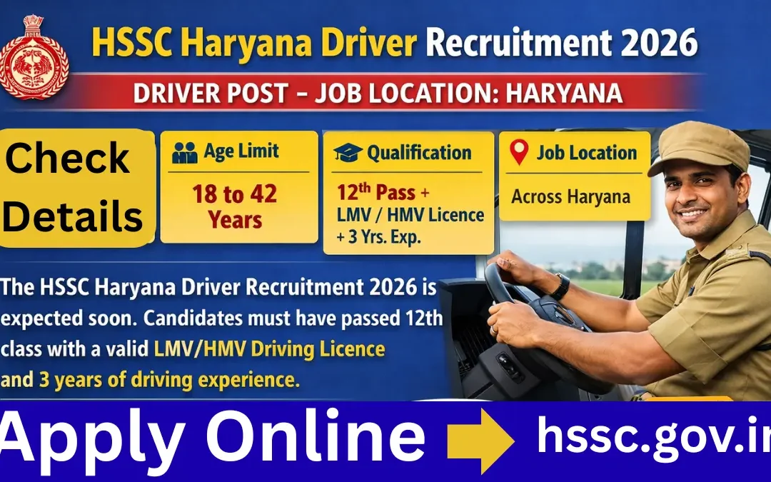HSSC Haryana Driver Recruitment 2026: Recruitment Rule Out, Detail Here