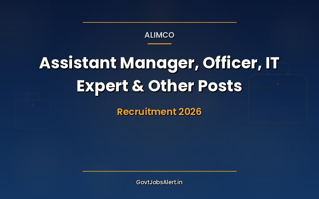 ALIMCO Recruitment 2026: 162 Vacancies – Apply Online, Salary Up to ₹1,80,000