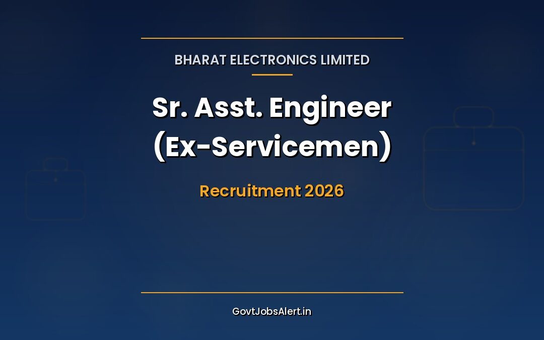 BEL Sr. Asst. Engineer (Ex-Servicemen Quota) Recruitment 2026 – 43 Vacancies for IAF Retirees, Pay ₹30,000–1,20,000