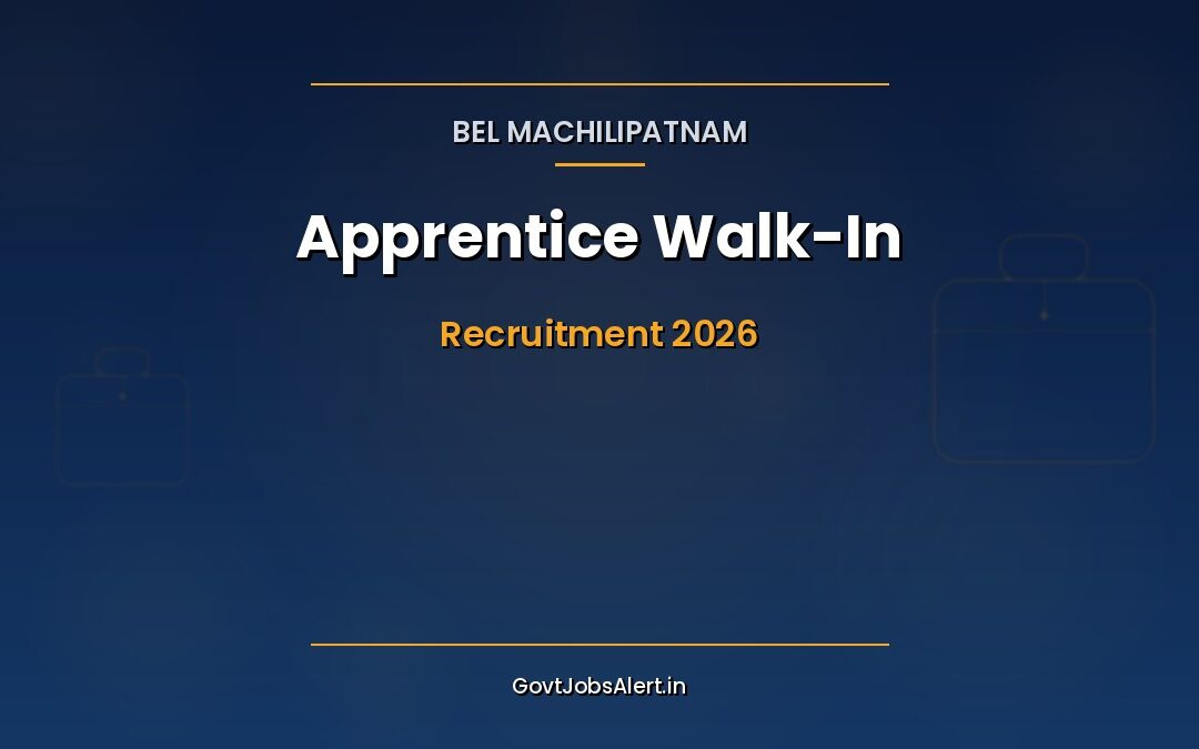 BEL Machilipatnam Apprentice Recruitment 2026: Walk-In Test on 28 April for BE/B.Tech/B.Com/Diploma