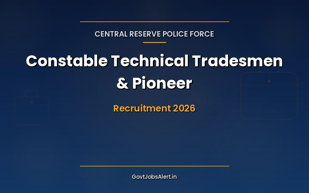 CRPF Constable Recruitment 2026 – 9195 Vacancies, 10th Pass, Last Date 19 May
