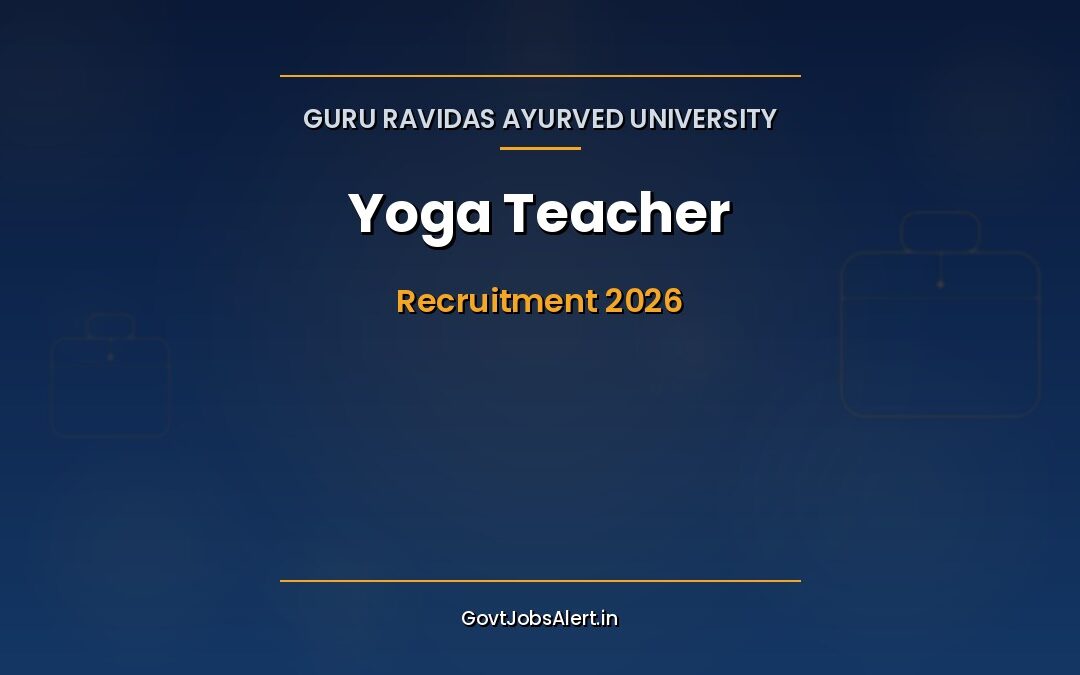 GRAU Punjab Yoga Teacher Recruitment 2026: 150 Posts, ₹25,000/Month, Last Date 30 April