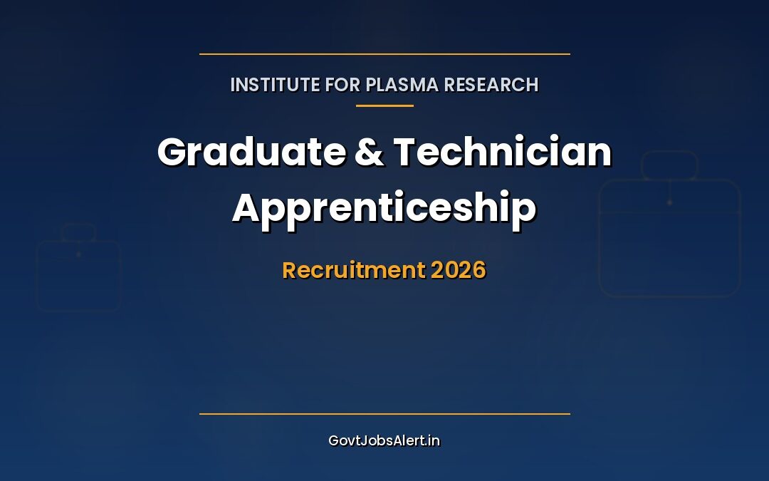 IPR Apprenticeship 2026: Apply Online for 50 Graduate & Technician Posts, Stipend Up to ₹13,500/Month