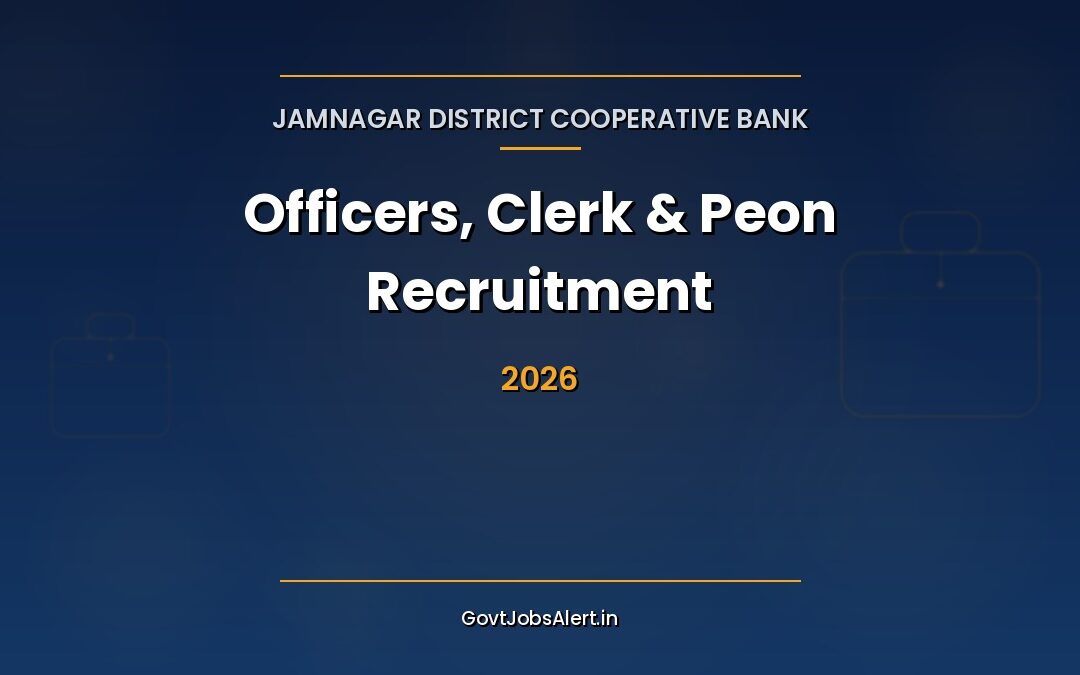 Jamnagar Cooperative Bank Recruitment 2026: Apply for 104 Posts — Notification Out
