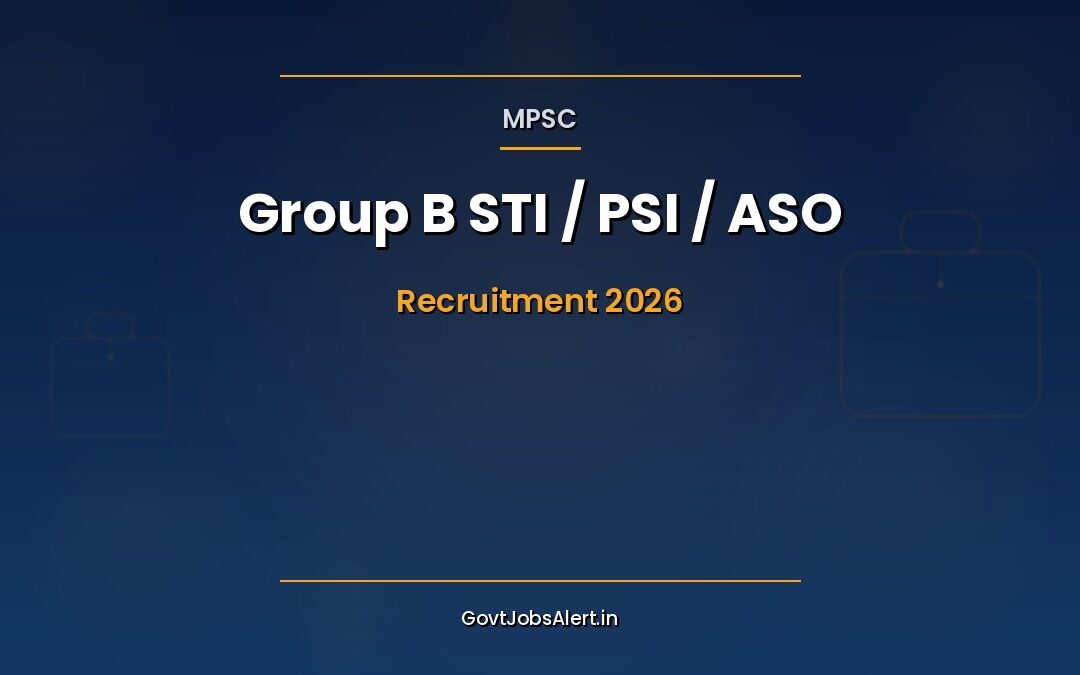 MPSC Group B Recruitment 2026: Apply Online for 552 Posts — State Tax Inspector, Police Sub-Inspector & ASO, Exam on 14 June