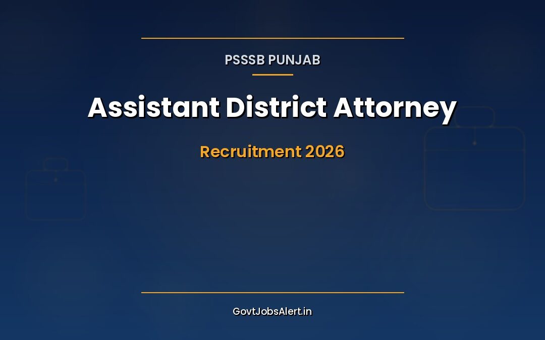 PSSSB Assistant District Attorney Recruitment 2026 — 170 ADA Posts in Punjab, Apply Online by 20 May