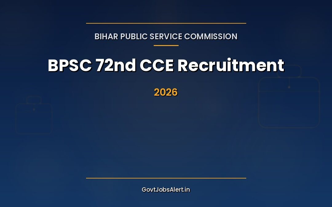 BPSC 72nd CCE 2026 Notification: Apply Online for 1230 DSP, BAS, Revenue Officer & Other Posts