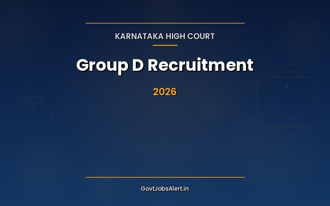 Karnataka High Court Group D Recruitment 2026 for Peon, Watchman, Lift Attender and Tailor — 101 Vacancies