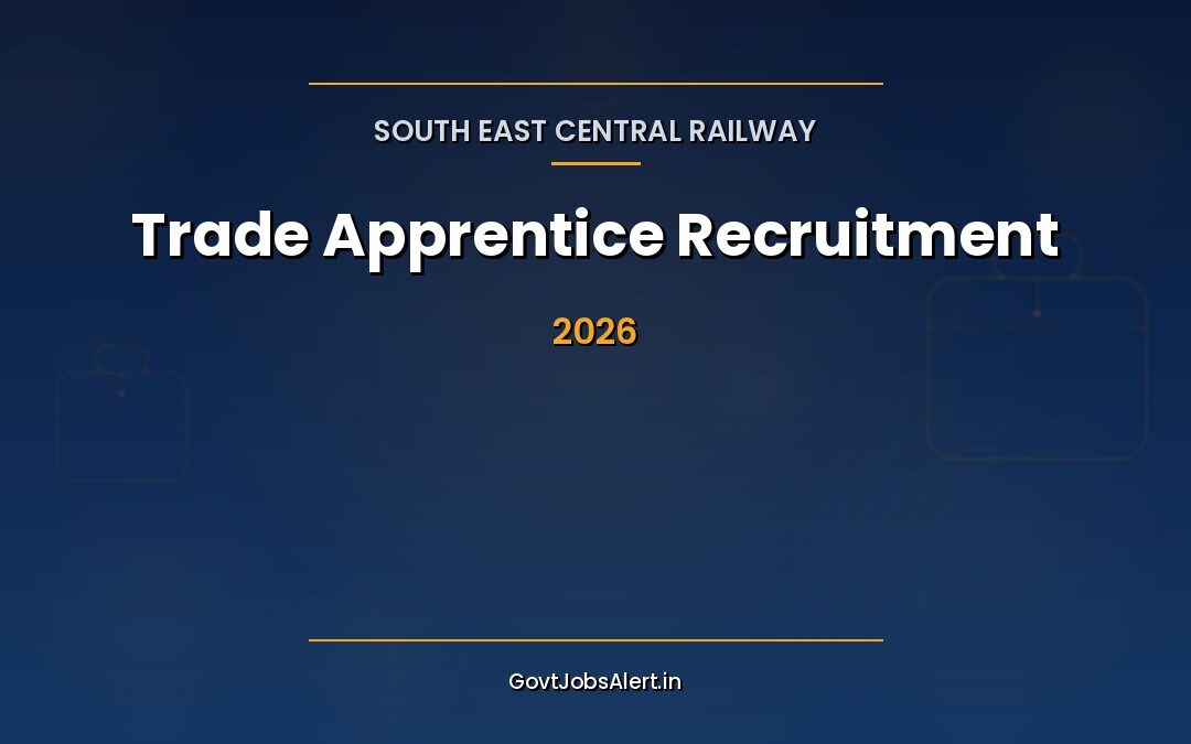 RRC SECR Apprentice Recruitment 2026: Apply Online for 1644 Trade Apprentice Posts in Raipur Division